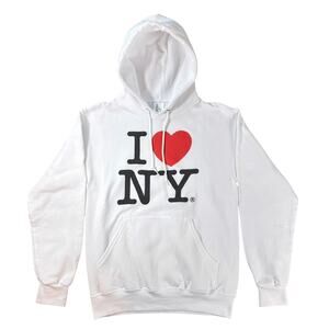I Love New York Heart NY White Hoodie Size Small Sweatshirt Officially Licensed